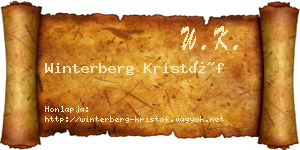 Winterberg Kristóf névjegykártya